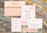 Blush Pink Diamond Spanish & English Elegant Wedding Invitation