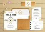 Classic Gold Spanish & English Elegant Wedding Invitation