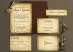 Rustic Burgundy Spanish & English Elegant Wedding Invitation