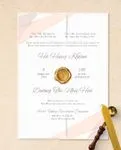 Pastel Colors Invitation Vellum Wrapped Vietnamese & English Wedding Invitation