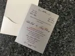 White Heart Diamond Drop Laser Cut Wedding Invitation