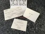 Gold Heart Flourish Pocket Laser Cut Vietnamese & English Wedding Invitation