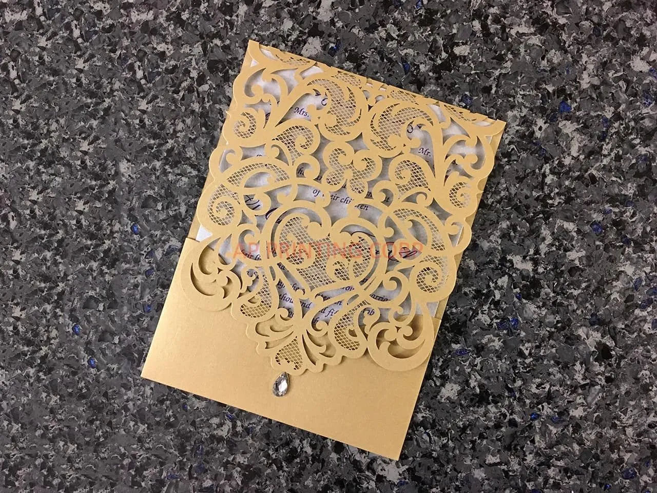 CL-WRAP-66 MPM White Table Setting Lace Laser Cut Wedding Invitation