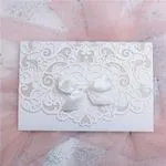 CL-WRAP-66 M-N Midnight Fleur De Lis 4 Peel Laser Cut Wedding Invitation