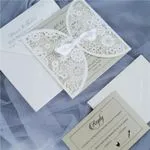 CL-SLIDER-58 M-M Red Peony Tall Slider Laser Cut Wedding Invitation