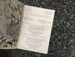 CL-WRAP-57 M-M Gold Flowers and Butterfly Wrap Laser Cut Wedding Invitation