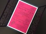 CL-WRAP-66 M-N White Brush Leaves Wrap Laser Cut Wedding Invitation