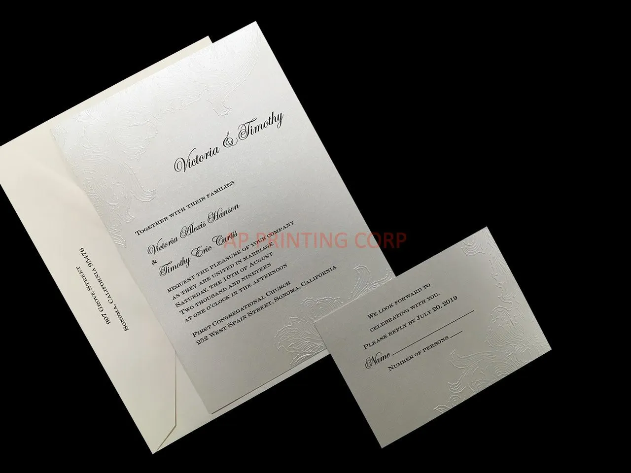 Embossed Lace [CC-35] Fancy Luxury Wedding Invitation
