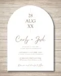 Brown and White Unique Style Wedding Invitations