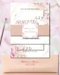 Inspirational Pink Flowers Simple Flat 5x7 Wedding Invitation