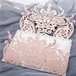 Gold Heart on Fairy Vine Laser Cut Wedding Invitation