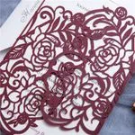 Ivory Lace Tri-Fold Laser Cut Pocket Wedding Invitation