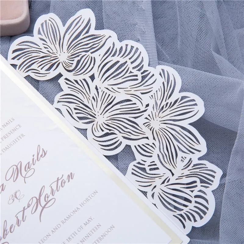 Luxurious Eiffel Tower Laser Cut Wedding Invitation