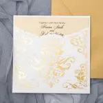 Rustic Lace Glittery Laser Cut Wedding Invitation
