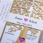 Silver Lace Foil Laser Cut Wrap Wedding Invitation