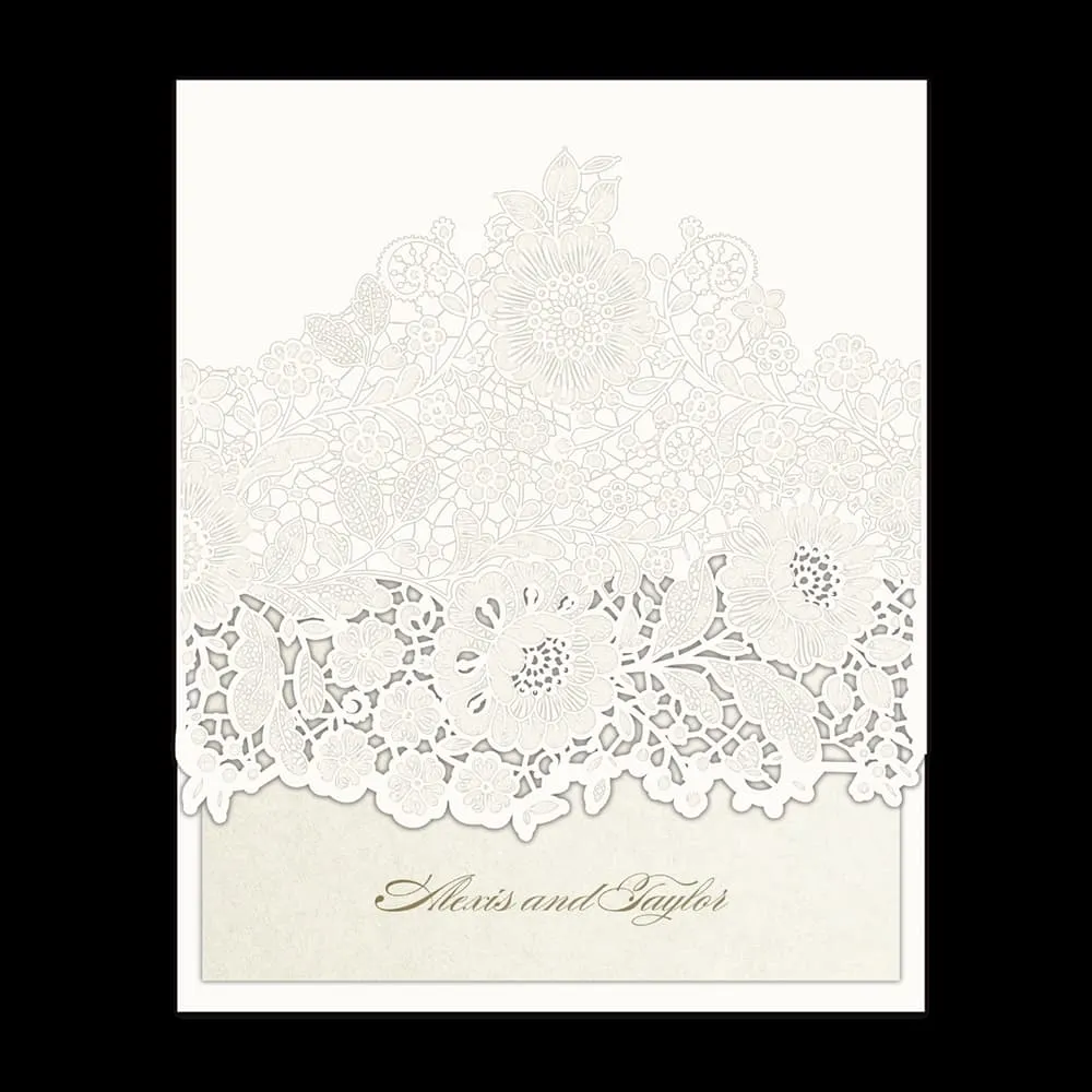Florentine Lace Fancy Luxury & Laser Cut Wedding Invitation