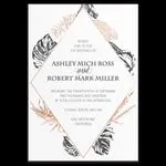 Copper Leaves Foil Fancy Luxury Wedding Invitation
