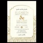 Golden Carvings Foil Fancy Luxury Wedding Invitation