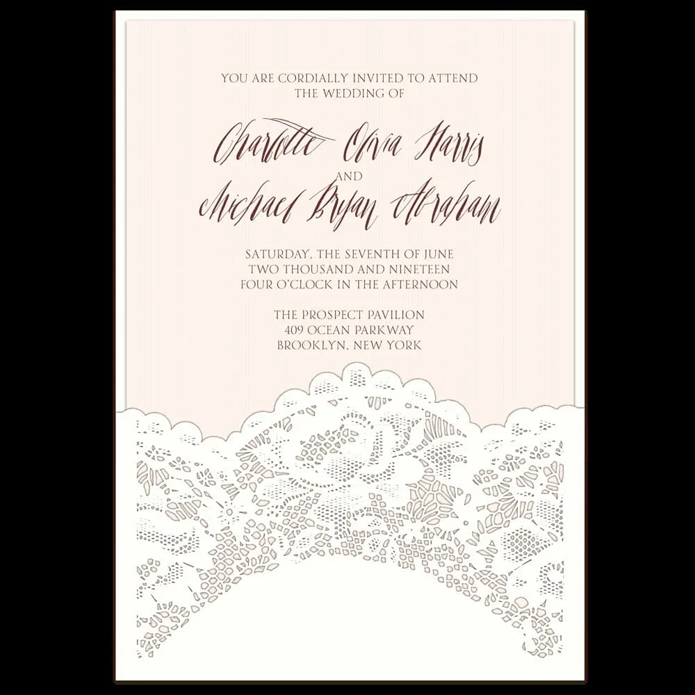 Chantilly Lace Fancy Luxury & Laser Cut Wedding Invitation