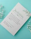 Soft Leaf Border Simple Flat 5x7 Wedding Invitation