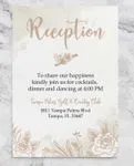 Handmade Flower Silhouettes Simple Flat 5x7 Wedding Invitation