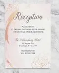 Pink Paint Strokes Simple Flat 5x7 Wedding Invitation