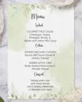 Beautiful Watercolor Leaves Wedding Menu Cards