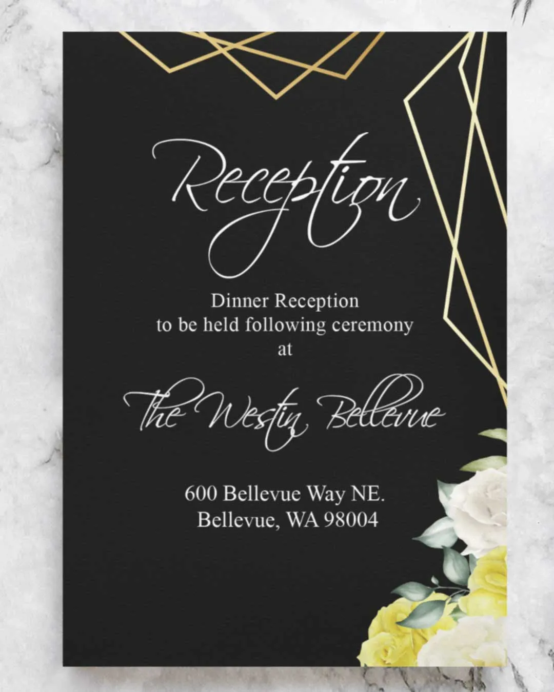 Bright Flowers Simple Flat 5x7 Wedding Invitation
