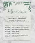 Green Tropical Leaves Simple Flat 5x7 Wedding Invitation