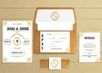 Classic Gold Spanish & English Elegant Wedding Invitation