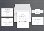 Simply Classic Spanish & English Elegant Wedding Invitation