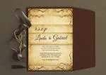 Rustic Burgundy Spanish & English Elegant Wedding Invitation