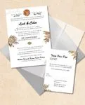 Boho Brown Branches Vellum Wrapped Vietnamese & English Wedding Invitation