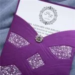 CL-SLIDER-58 M-N Midnight Peony Tall Slider Laser Cut Wedding Invitation