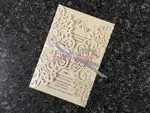 CL-WRAP-66 NMM White Leaves and Vines Laser Cut Wedding Invitation