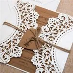 CL-WRAP-66 NMM White Leaves and Vines Laser Cut Wedding Invitation