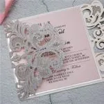 CL-WRAP-66 MPM White Table Setting Lace Laser Cut Wedding Invitation