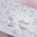 CL-WRAP-66 M-N Midnight Fleur De Lis 4 Peel Laser Cut Wedding Invitation