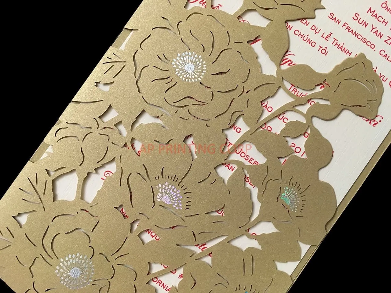 Beach Laser Cut Wedding Invitation