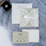 CL-SLIDER-58 M-M Red Peony Tall Slider Laser Cut Wedding Invitation
