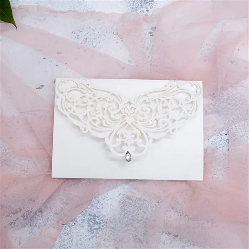 CL-WRAP-66 M-M Midnight Variety of Flowers Laser Cut Wedding Invitation
