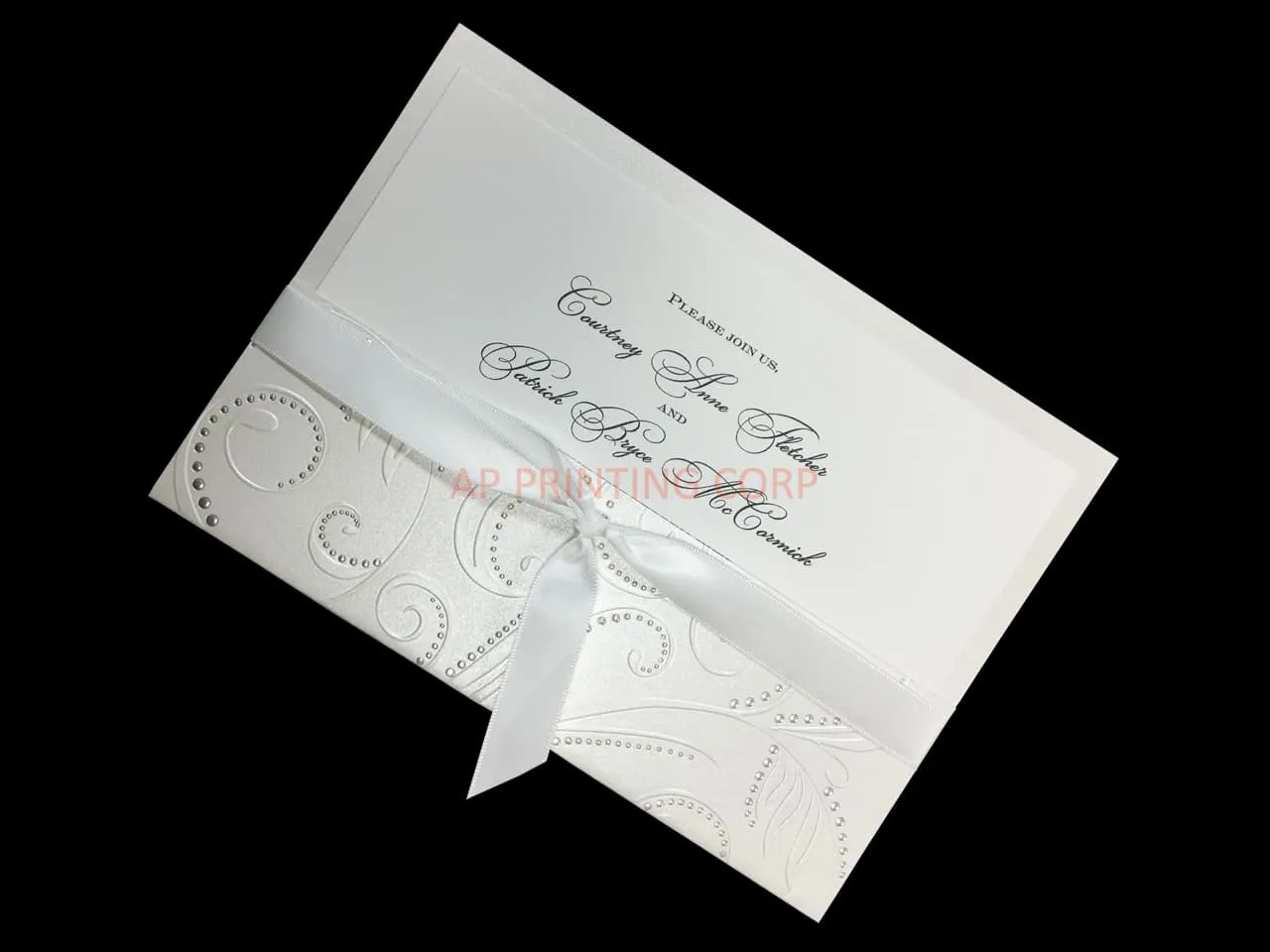 Shimmer Vines [CC-75] Fancy Luxury Wedding Invitation