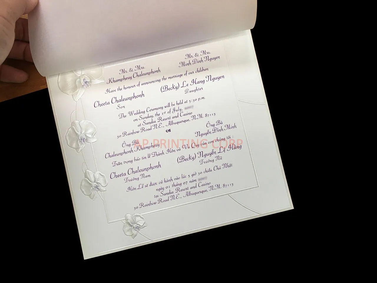 K778-Overlay [I-12] Vietnamese & English Wedding Invitation
