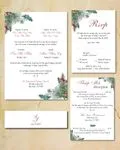 Christmas Pine Branches Simple Flat 5x7 Wedding Invitation