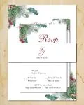 Christmas Pine Branches Simple Flat 5x7 Wedding Invitation