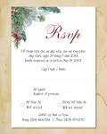 Christmas Pine Branches Simple Flat 5x7 Wedding Invitation