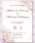 Inspirational Pink Flowers Simple Flat 5x7 Wedding Invitation