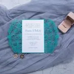 Gold Floral Foil Laser Cut Wrap Wedding Invitation