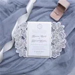 Luxurious Eiffel Tower Laser Cut Wedding Invitation