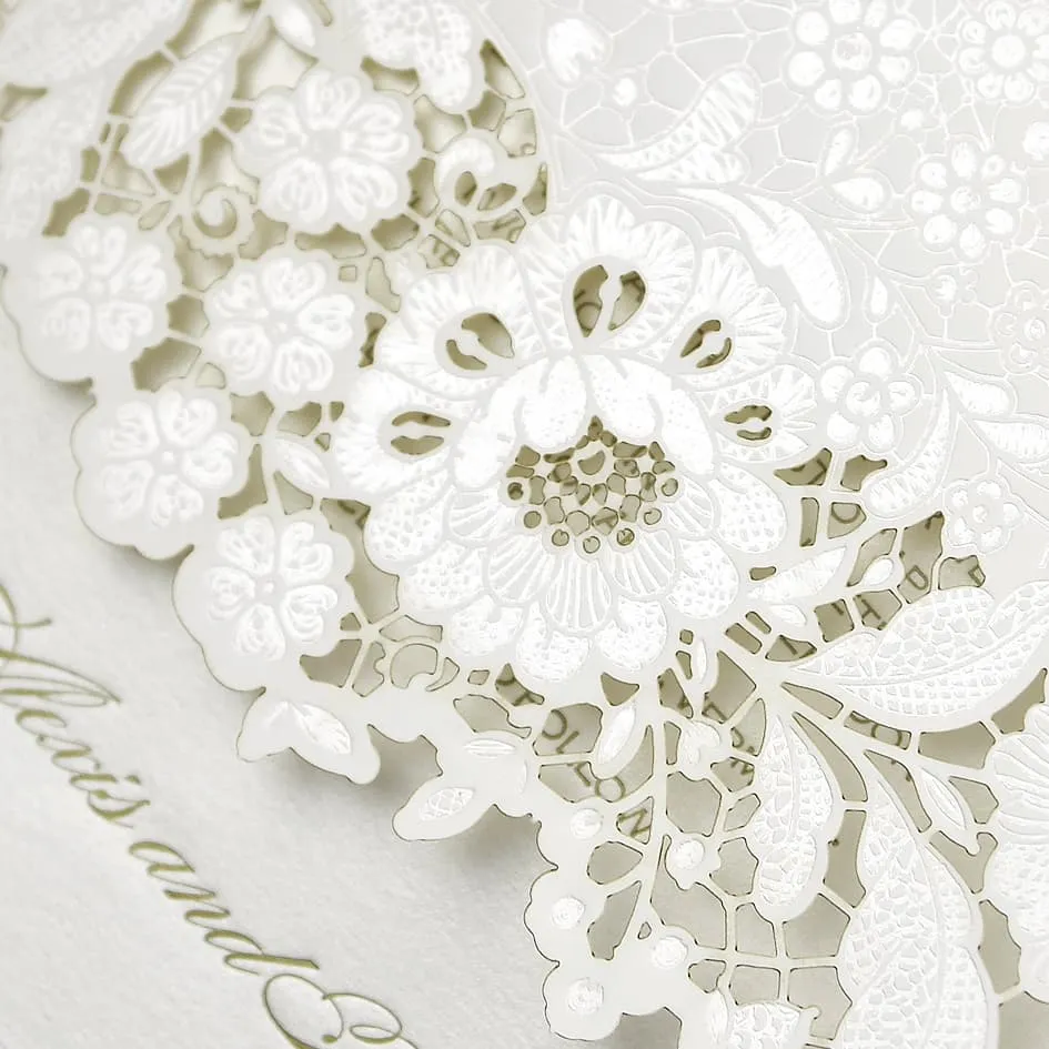 Florentine Lace Fancy Luxury & Laser Cut Wedding Invitation